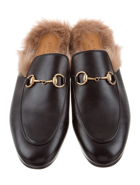 gucci fur lined princeton loafers|gucci princetown slippers.